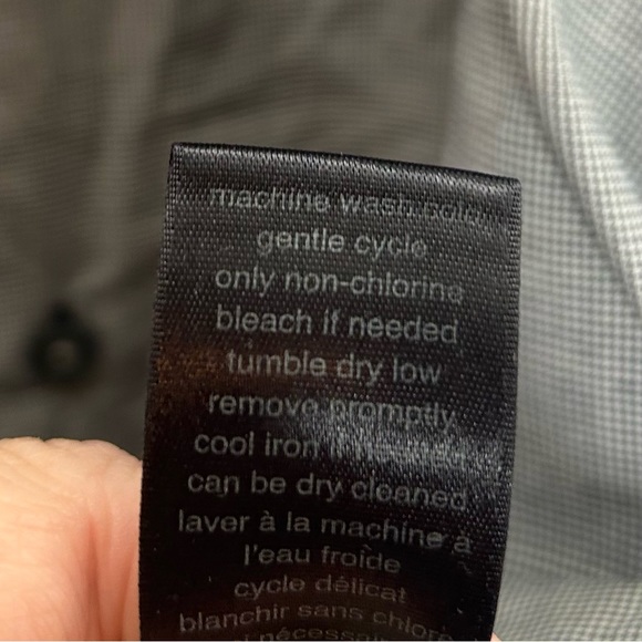 John Varvatos gray micro houndstooth button up shirt long sleeve - Picture 6 of 9